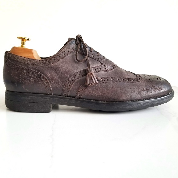 Dolce & Gabbana Men\'s Oxfords Lace Up Wingtip Shoes Brown Distressed Leather main image 14